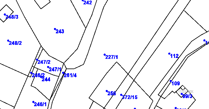 Parcela st. 227/1 v KÚ Poruba nad Bečvou, Katastrální mapa