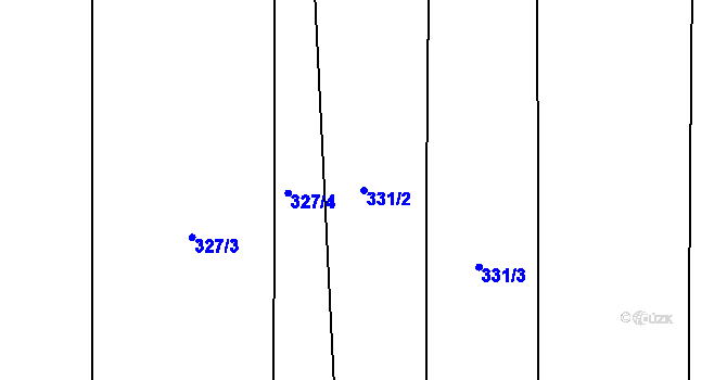Parcela st. 331/2 v KÚ Poruba nad Bečvou, Katastrální mapa