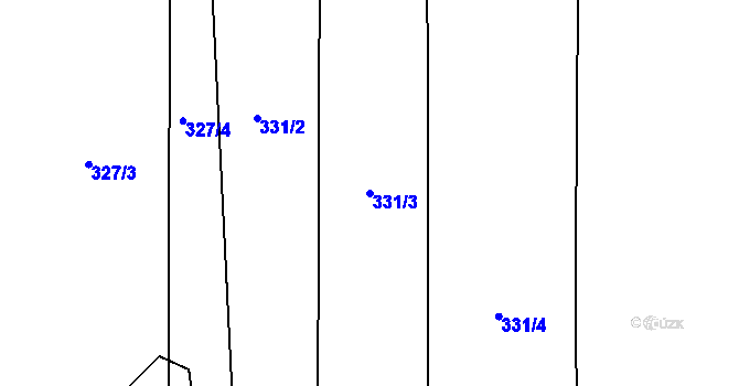 Parcela st. 331/3 v KÚ Poruba nad Bečvou, Katastrální mapa