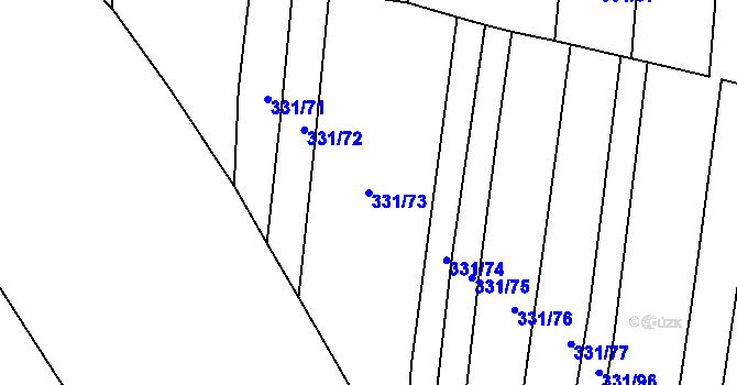 Parcela st. 331/73 v KÚ Poruba nad Bečvou, Katastrální mapa