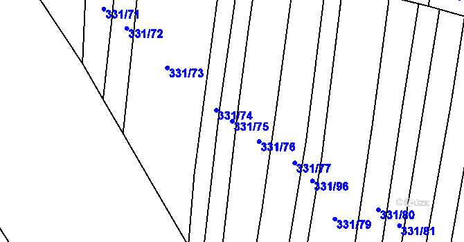 Parcela st. 331/75 v KÚ Poruba nad Bečvou, Katastrální mapa