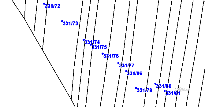 Parcela st. 331/76 v KÚ Poruba nad Bečvou, Katastrální mapa