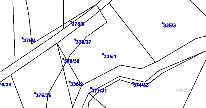 Parcela st. 335/1 v KÚ Poruba nad Bečvou, Katastrální mapa