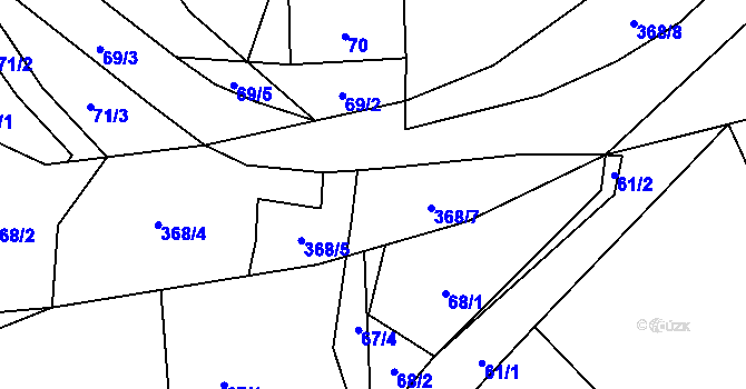 Parcela st. 368/6 v KÚ Poruba nad Bečvou, Katastrální mapa