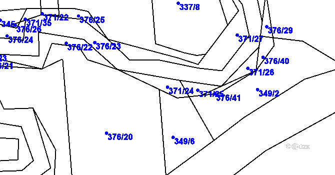 Parcela st. 371/24 v KÚ Poruba nad Bečvou, Katastrální mapa