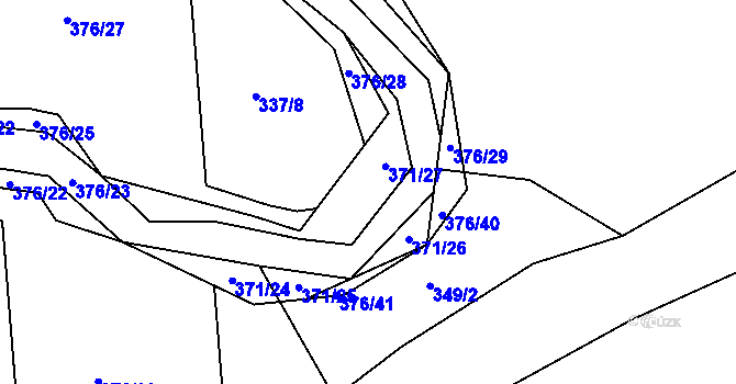 Parcela st. 371/27 v KÚ Poruba nad Bečvou, Katastrální mapa