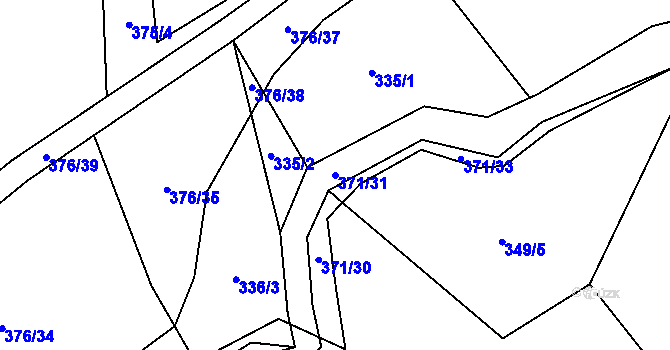 Parcela st. 371/31 v KÚ Poruba nad Bečvou, Katastrální mapa