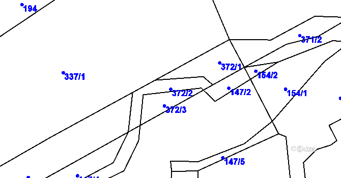 Parcela st. 372/2 v KÚ Poruba nad Bečvou, Katastrální mapa