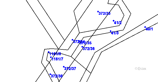 Parcela st. 372/35 v KÚ Poruba nad Bečvou, Katastrální mapa