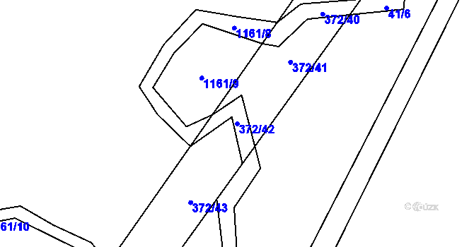 Parcela st. 372/42 v KÚ Poruba nad Bečvou, Katastrální mapa