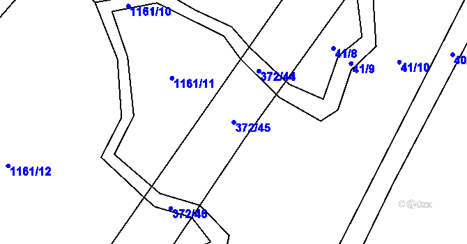 Parcela st. 372/45 v KÚ Poruba nad Bečvou, Katastrální mapa