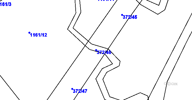 Parcela st. 372/46 v KÚ Poruba nad Bečvou, Katastrální mapa