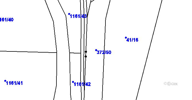Parcela st. 372/50 v KÚ Poruba nad Bečvou, Katastrální mapa