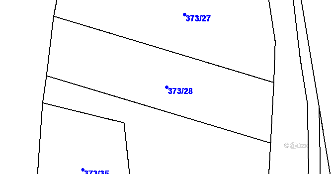 Parcela st. 373/28 v KÚ Poruba nad Bečvou, Katastrální mapa