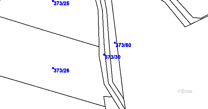 Parcela st. 373/30 v KÚ Poruba nad Bečvou, Katastrální mapa