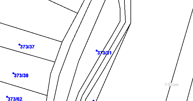 Parcela st. 373/31 v KÚ Poruba nad Bečvou, Katastrální mapa