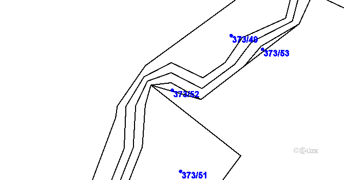 Parcela st. 373/52 v KÚ Poruba nad Bečvou, Katastrální mapa