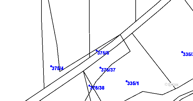 Parcela st. 375/5 v KÚ Poruba nad Bečvou, Katastrální mapa