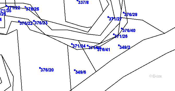 Parcela st. 371/25 v KÚ Poruba nad Bečvou, Katastrální mapa