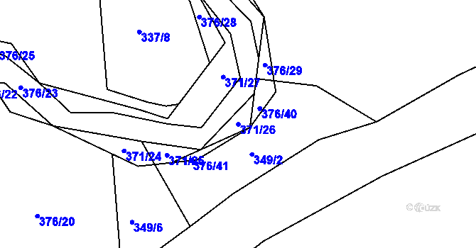 Parcela st. 371/26 v KÚ Poruba nad Bečvou, Katastrální mapa