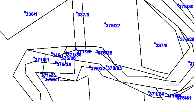 Parcela st. 376/25 v KÚ Poruba nad Bečvou, Katastrální mapa