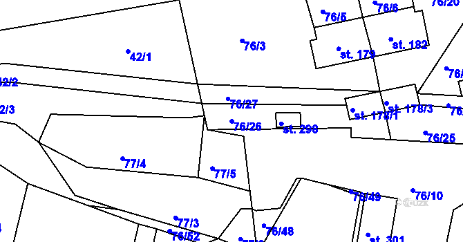 Parcela st. 76/26 v KÚ Pořešín, Katastrální mapa