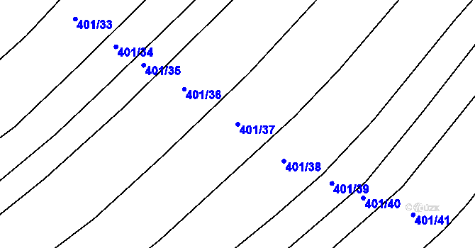 Parcela st. 401/37 v KÚ Pořešín, Katastrální mapa