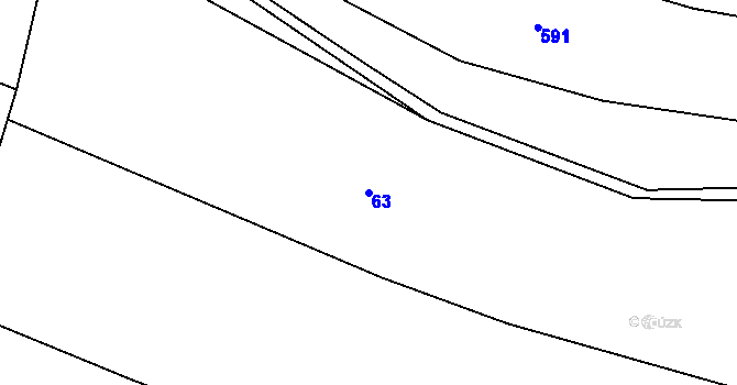 Parcela st. 63 v KÚ Pořežany, Katastrální mapa