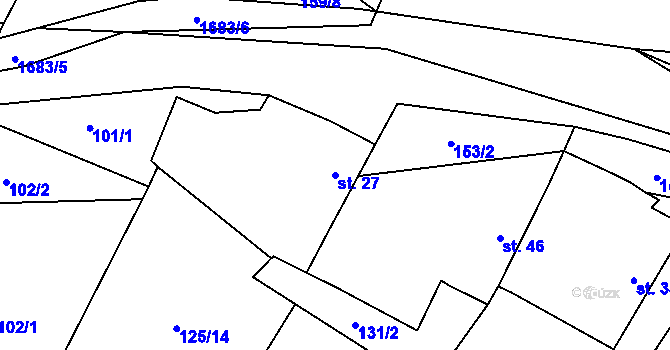 Parcela st. 27 v KÚ Pořežany, Katastrální mapa