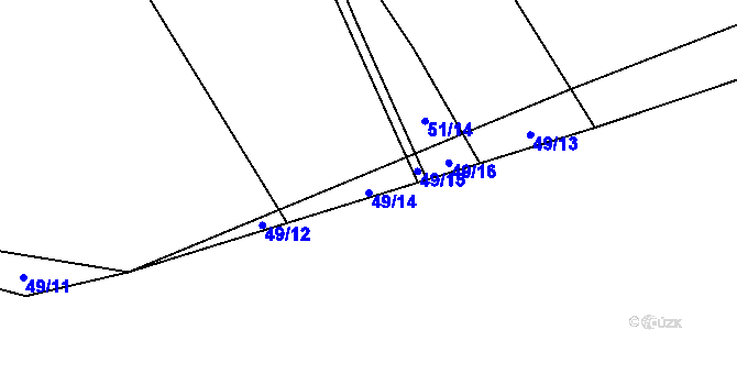 Parcela st. 49/14 v KÚ Tuchonice, Katastrální mapa