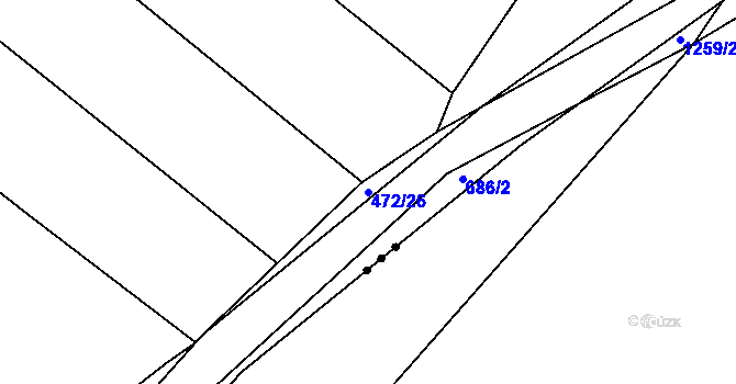 Parcela st. 472/26 v KÚ Tuchonice, Katastrální mapa