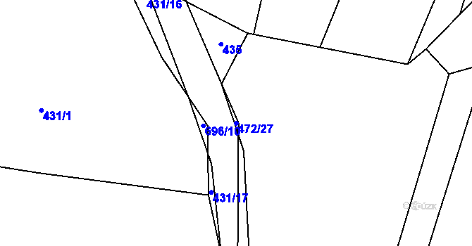 Parcela st. 472/27 v KÚ Tuchonice, Katastrální mapa