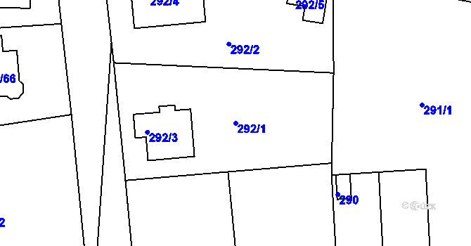 Parcela st. 292/1 v KÚ Poříčany, Katastrální mapa