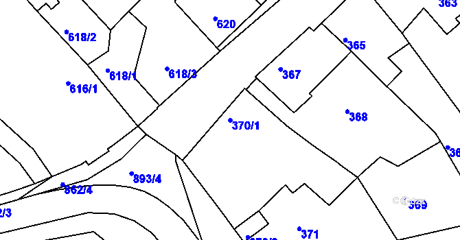 Parcela st. 370/1 v KÚ Poříčany, Katastrální mapa