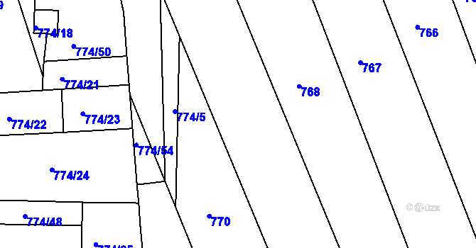 Parcela st. 769 v KÚ Poříčany, Katastrální mapa