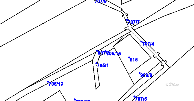 Parcela st. 897/3 v KÚ Poříčany, Katastrální mapa