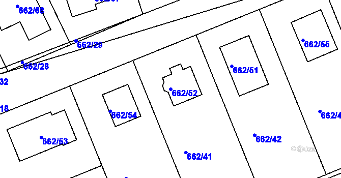 Parcela st. 662/52 v KÚ Poříčany, Katastrální mapa