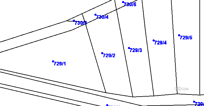Parcela st. 729/2 v KÚ Poříčany, Katastrální mapa