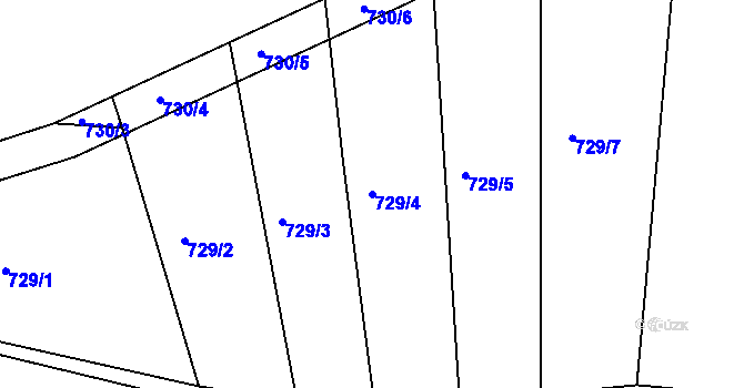 Parcela st. 729/4 v KÚ Poříčany, Katastrální mapa