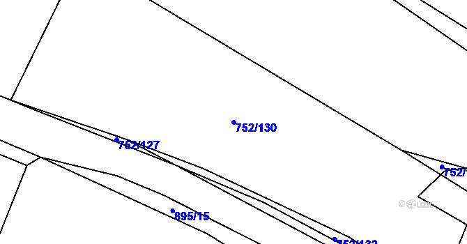 Parcela st. 752/130 v KÚ Poříčany, Katastrální mapa