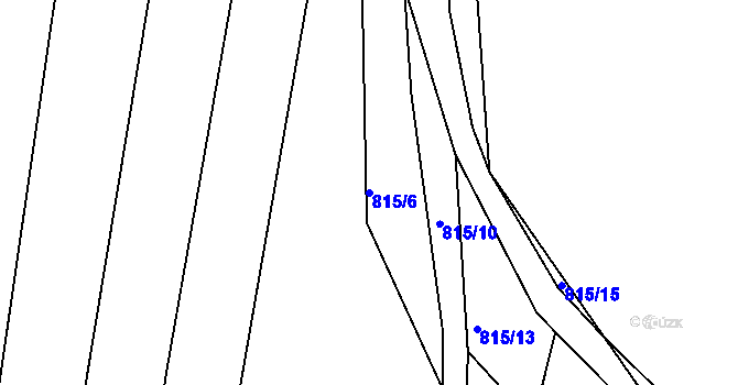 Parcela st. 815/6 v KÚ Poříčany, Katastrální mapa