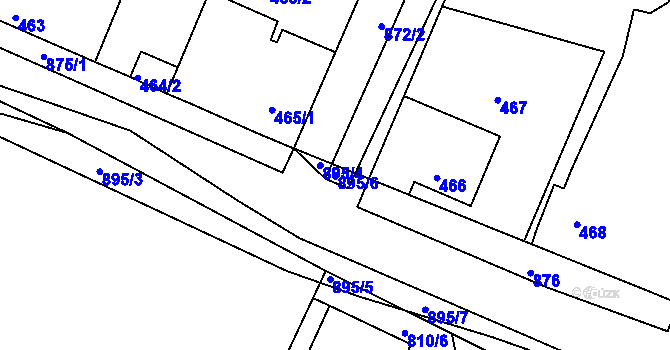 Parcela st. 895/6 v KÚ Poříčany, Katastrální mapa