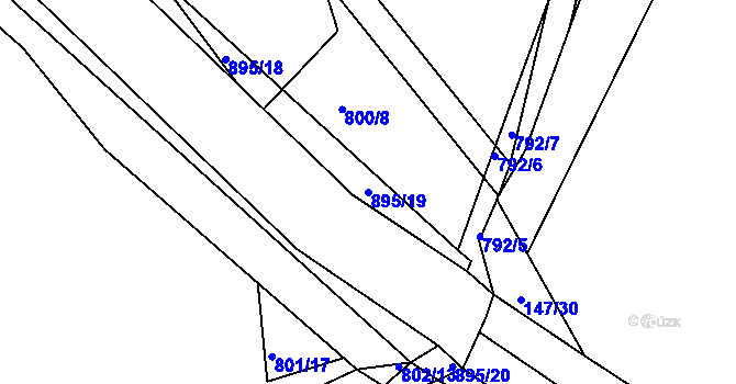 Parcela st. 895/19 v KÚ Poříčany, Katastrální mapa