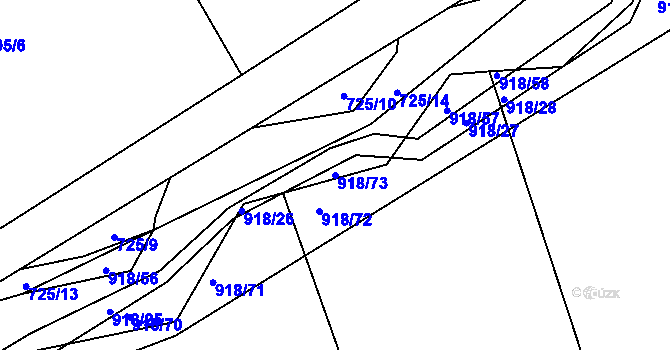 Parcela st. 918/73 v KÚ Poříčany, Katastrální mapa