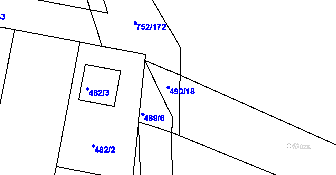 Parcela st. 490/18 v KÚ Poříčany, Katastrální mapa