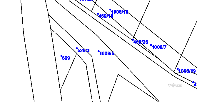 Parcela st. 1008/5 v KÚ Horní Poříčí, Katastrální mapa