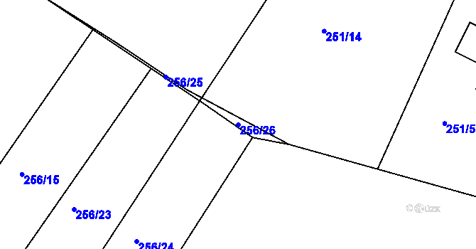 Parcela st. 256/26 v KÚ Horní Poříčí, Katastrální mapa