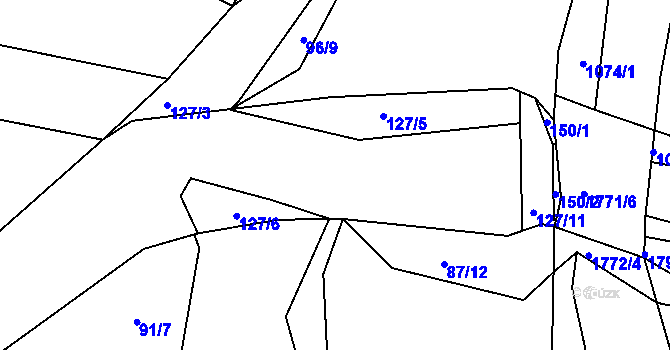 Parcela st. 127/10 v KÚ Poříčí u Přibyslavi, Katastrální mapa