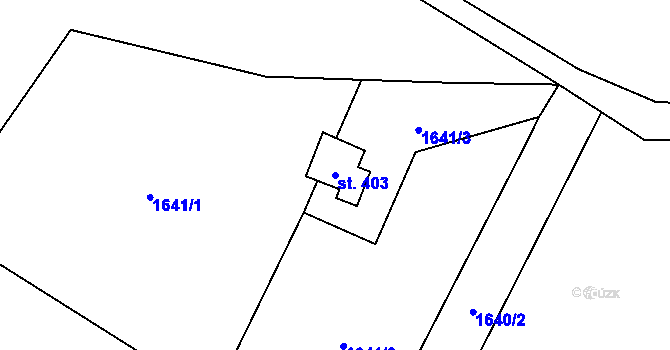 Parcela st. 403 v KÚ Poříčí nad Sázavou, Katastrální mapa