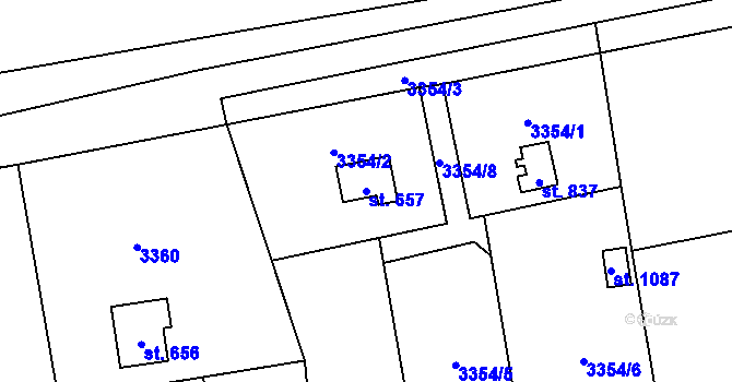 Parcela st. 657 v KÚ Poříčí nad Sázavou, Katastrální mapa